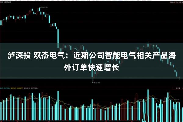 泸深投 双杰电气：近期公司智能电气相关产品海外订单快速增长