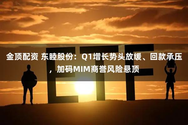 金顶配资 东睦股份：Q1增长势头放缓、回款承压，加码MIM商誉风险悬顶