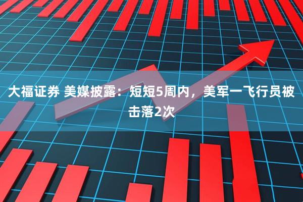 大福证券 美媒披露：短短5周内，美军一飞行员被击落2次